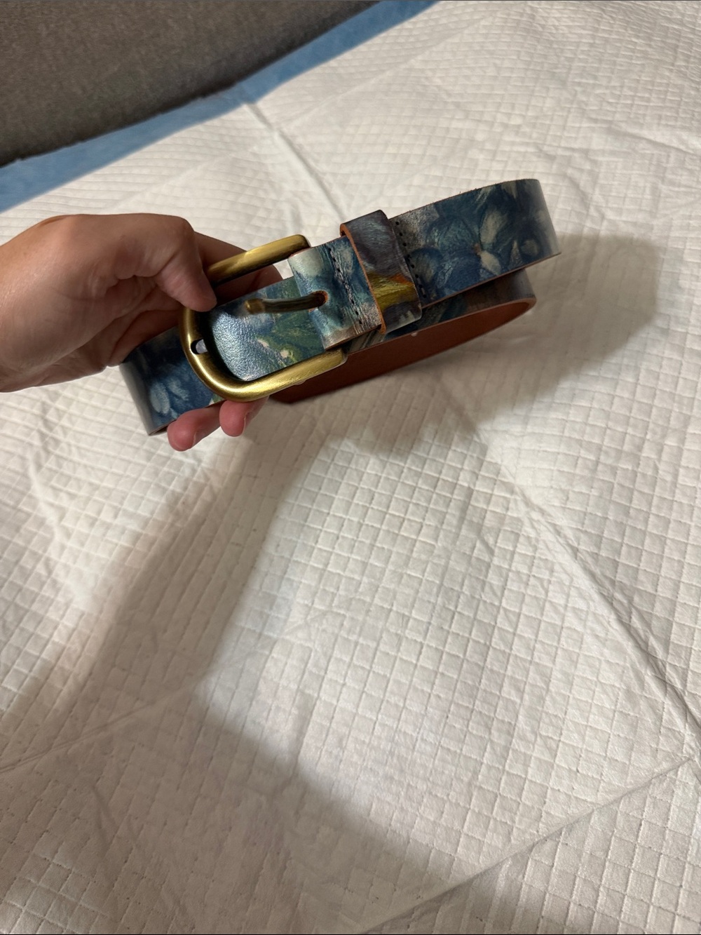 Patricia nash Floral Leather Belt in Blue